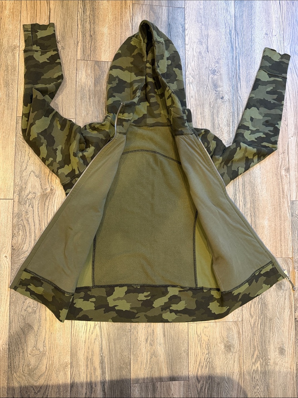 lululemon Scuba Olive Green Camo Full-Zip Hoodie